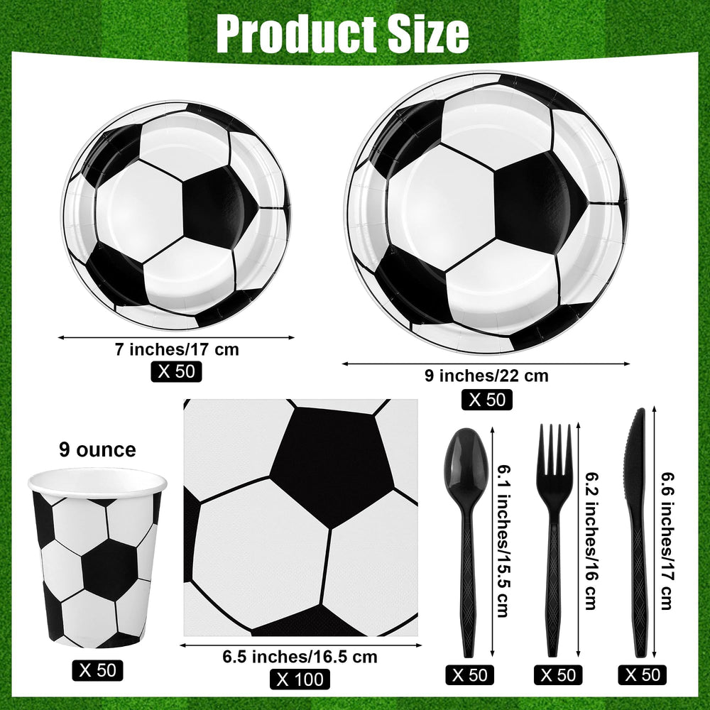 Kochorie soccer dinnerware plates 9-inch for ample game-day portions.