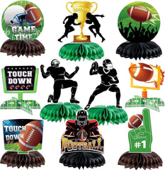 Kockuu football honeycomb centerpiece with vibrant, double-sided table decor for game night