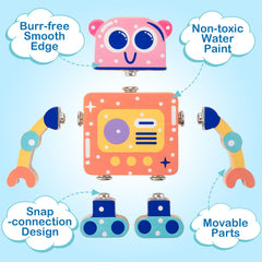 KODATEK color-coded snap-together heads, arms, and legs encourage imaginative building and collaboration.