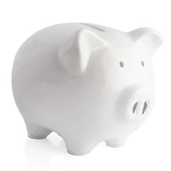 KOHIENWO piggy bank on a nursery shelf saves first coins.