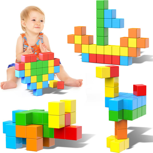 KOIEMAY magnetic blocks travel kit enables portable STEM play for toddlers.