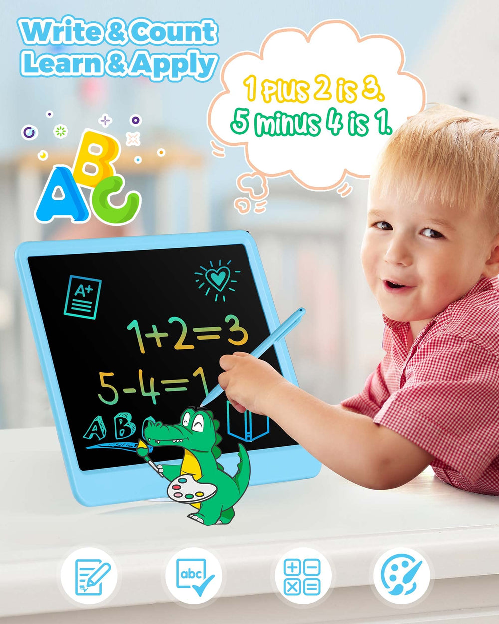 KOKODI colorful toddler doodle pad, built to withstand busy hands.