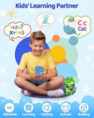 KOKODI Kids Phone Blue Dinosaur back with textured finish for tactile engagement