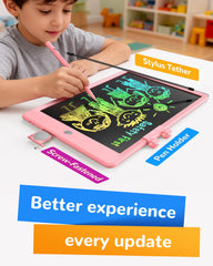 Colorful lines on KOKODI LCD tablet demonstrating pressure-based drawing
