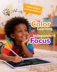 KOKODI colorful screen demo showing vibrant doodles on the LCD tablet.