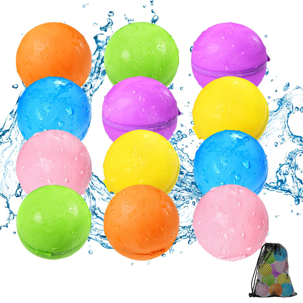KOKODI reusable water balloons 12pcs ready for quick-fill, mess-free summer fun.