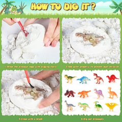 Kolegend Dino Eggs Dig Kit kids exploring fossils during a party activity.