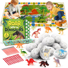 Kolegend Dino Eggs Dig Kit packaging with 12 eggs and tools for exploration.