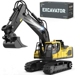 kolegend remote control excavator toy front view shows durable design for kids ages 6 and up.
