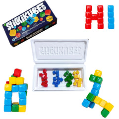 KOMARC GAMES StickiKubes blocks on wall enable versatile, mess-free creativity.