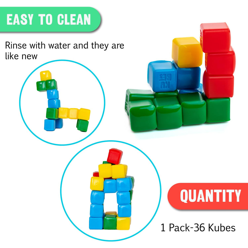 KOMARC GAMES StickiKubes use a non-toxic polymer for kid-safe play.