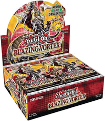Konami Yu-Gi-Oh Blazing Vortex booster box image showing new cards for collection