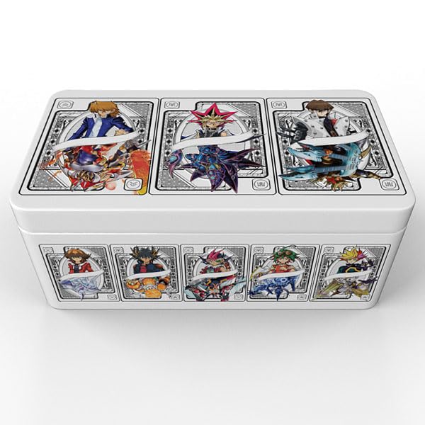 Konami Yu-Gi-Oh Mega Pack Tin with 3 Mega-Packs and deck dividers for organized collection.