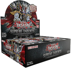 Konami YuGiOh Supreme Darkness booster box with 24 packs for collectors and competitive play.