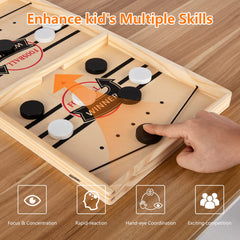 Kongwal Fast Sling Puck Game compact size enables portable tabletop fun.