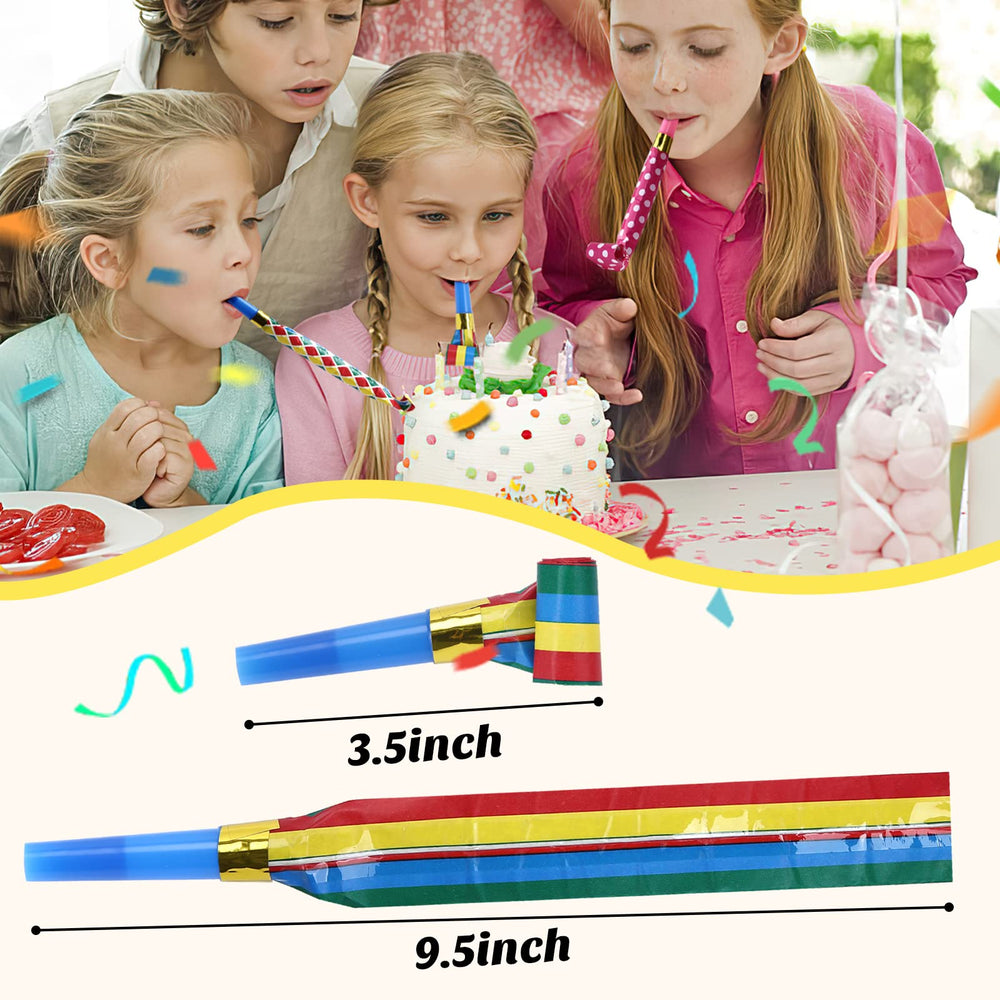 Koogel bright colors party blowers add instant excitement to any themed event