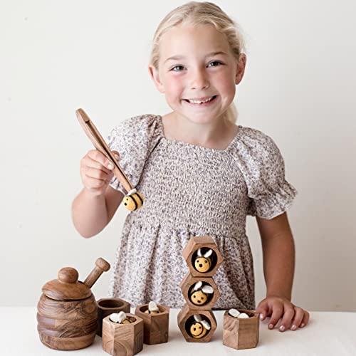 KOOKAROO hive lid keeps pieces organized for open-ended play sessions.