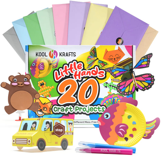 Kool Krafts 20 Arts and Crafts Kit box front view, inviting creative play.