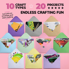 Kool Krafts kit organized with labeled, individually packaged projects for easy selection.