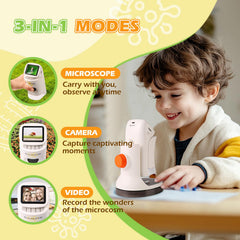 Koolpte Kids Microscope with 6 adjustable LED lights for bright views