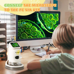 Koolpte Kids Microscope includes memory card slot to save experiments