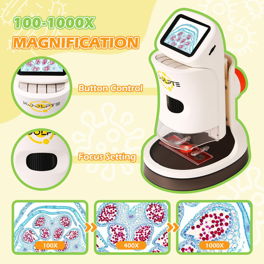 Koolpte Kids Microscope captures photos and videos to share discoveries