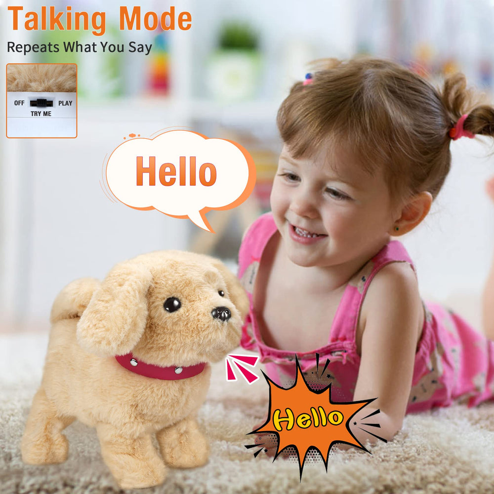 Koonie talking plush golden retriever barks, adding playful realism to playtime.