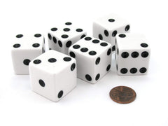 Koplow Games large white D6 dice with black pips for easy visibility during gameplay.