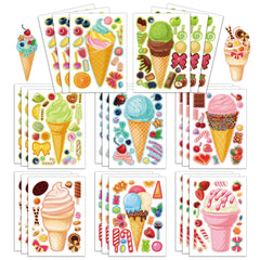 Kopokita ice cream stickers sheet cover offers bright designs for imaginative kid crafting.