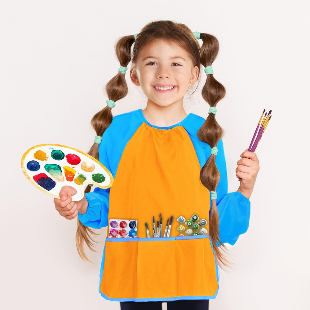 Kopokita Kids Art Smock in use during art to keep mess contained