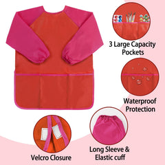 Kopokita Kids Art Smock features back Velcro closure for easy on and off.