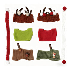 KORIYO 8-piece Christmas doll clothes set, ready to gift or display.