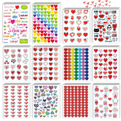 kortes Valentines heart stickers 72 sheets for classroom decorations.