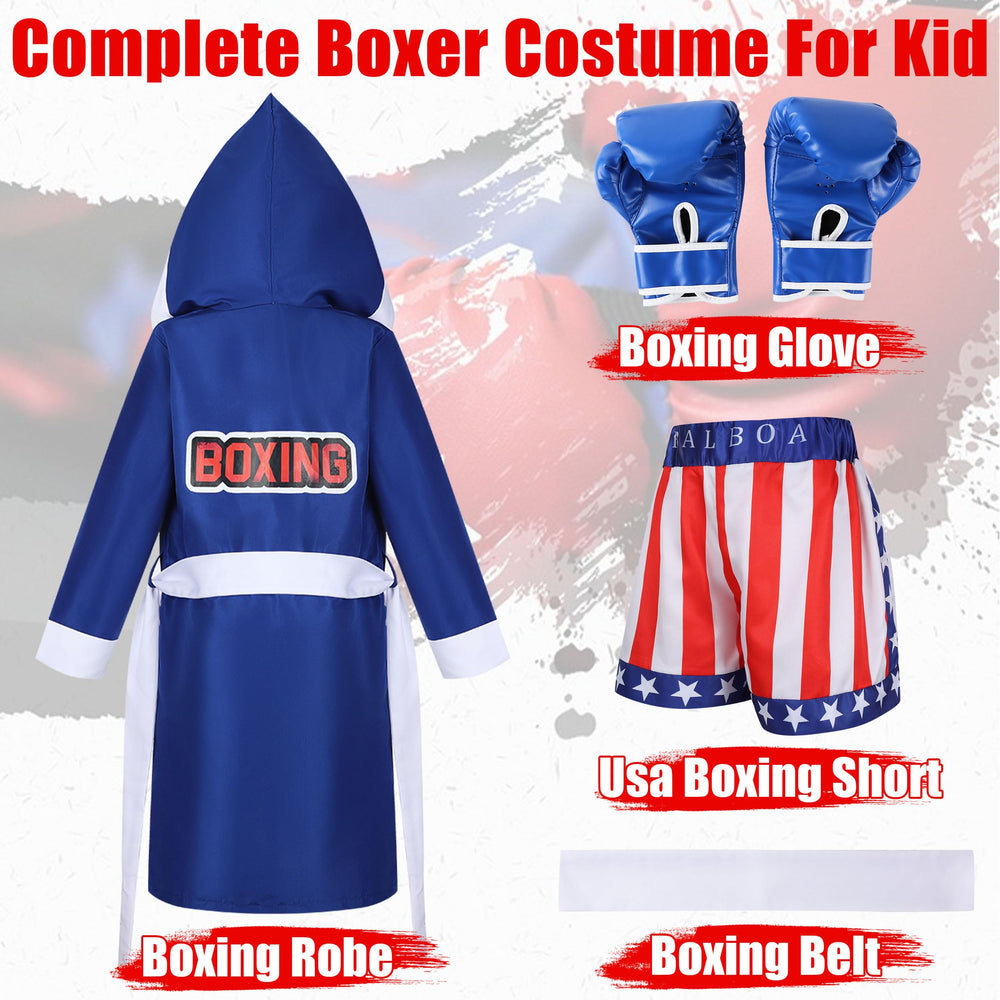 Kosgraiy American boxing robe costume for kids, perfect for dress-up parties