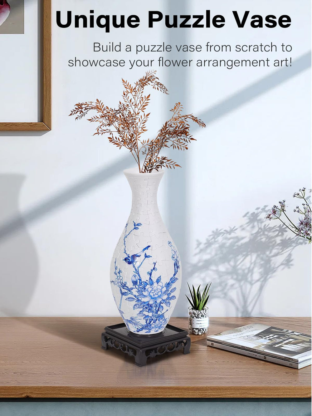 KOSTBAR 3D puzzle vase with detachable water cup for fresh flowers