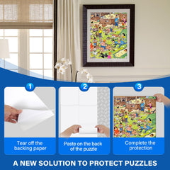 KOSTBAR 14.7x7 inch sheets protect up to 4x1000-piece puzzles.