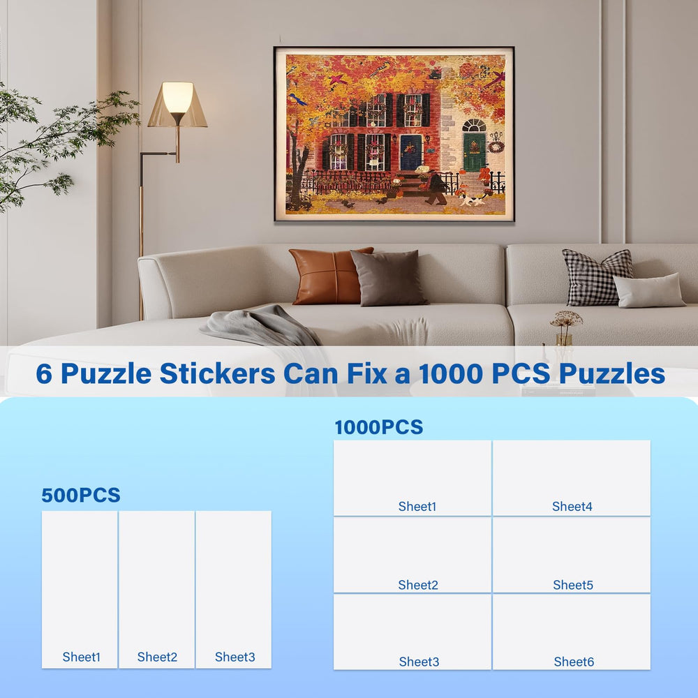 KOSTBAR puzzle glue sheets with strong adhesive keep pieces securely in place.