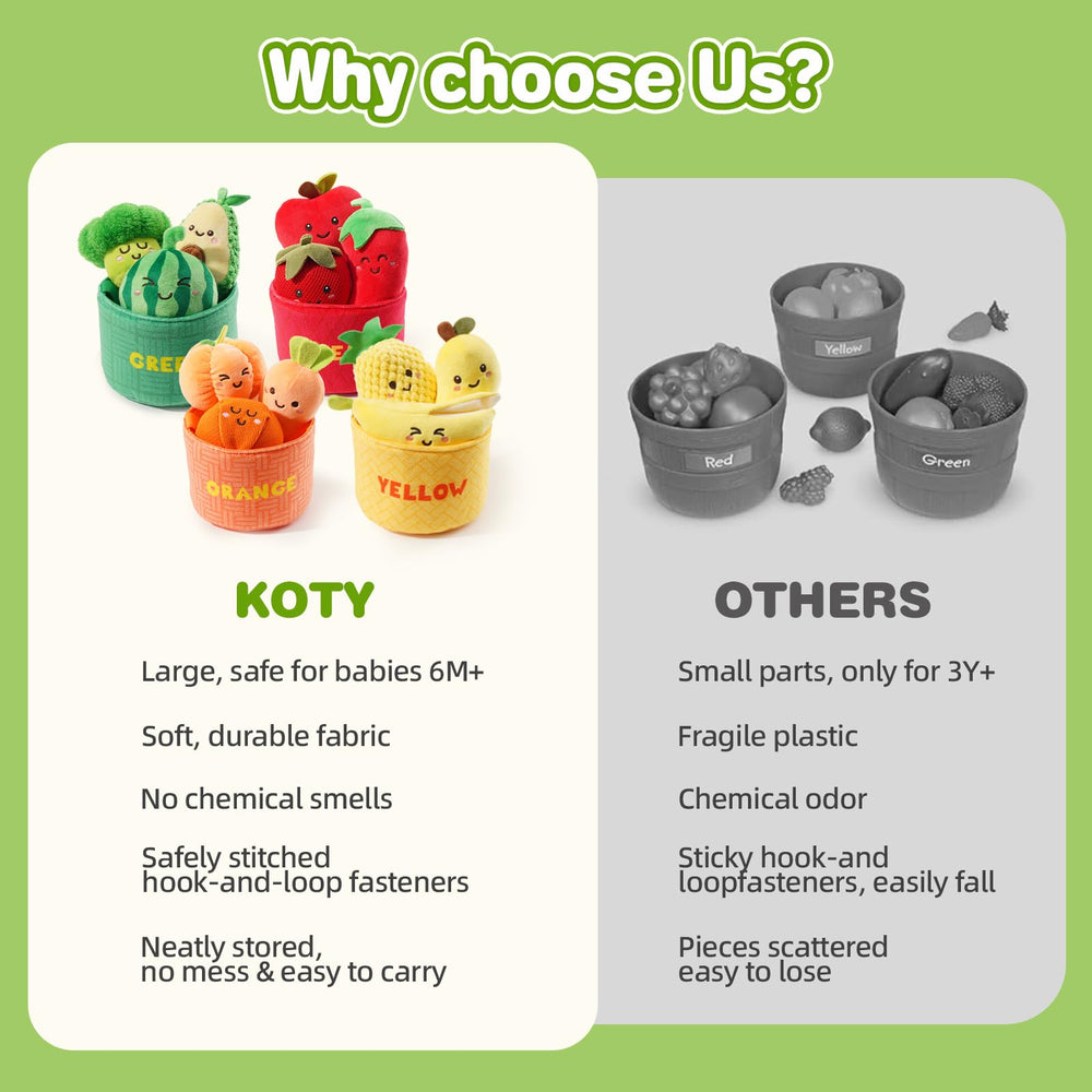 Koty peel-and-loop fasteners toy strengthens fine motor skills.