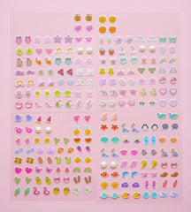 Koutey Stick-On Earrings flamingo pink close-up for cute costume accents