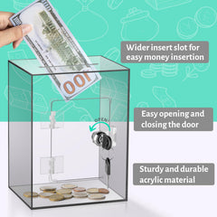 Kozsort brown clear piggy bank opened with key for secure access to savings