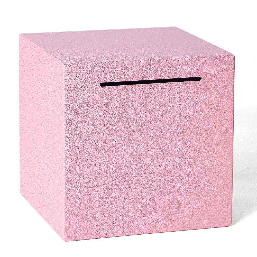 Kozsort piggy bank pink stainless steel for adult savings and décor.