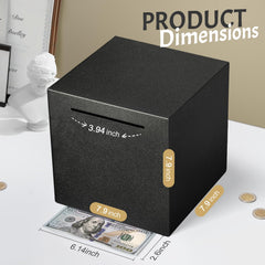 Side view of Kozsort piggy bank showing welded steel construction and modern look