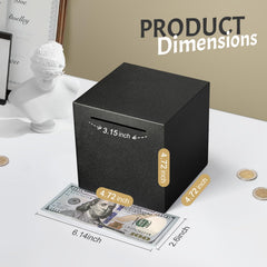 Kozsort stainless steel piggy bank with welded six sides shows durable construction