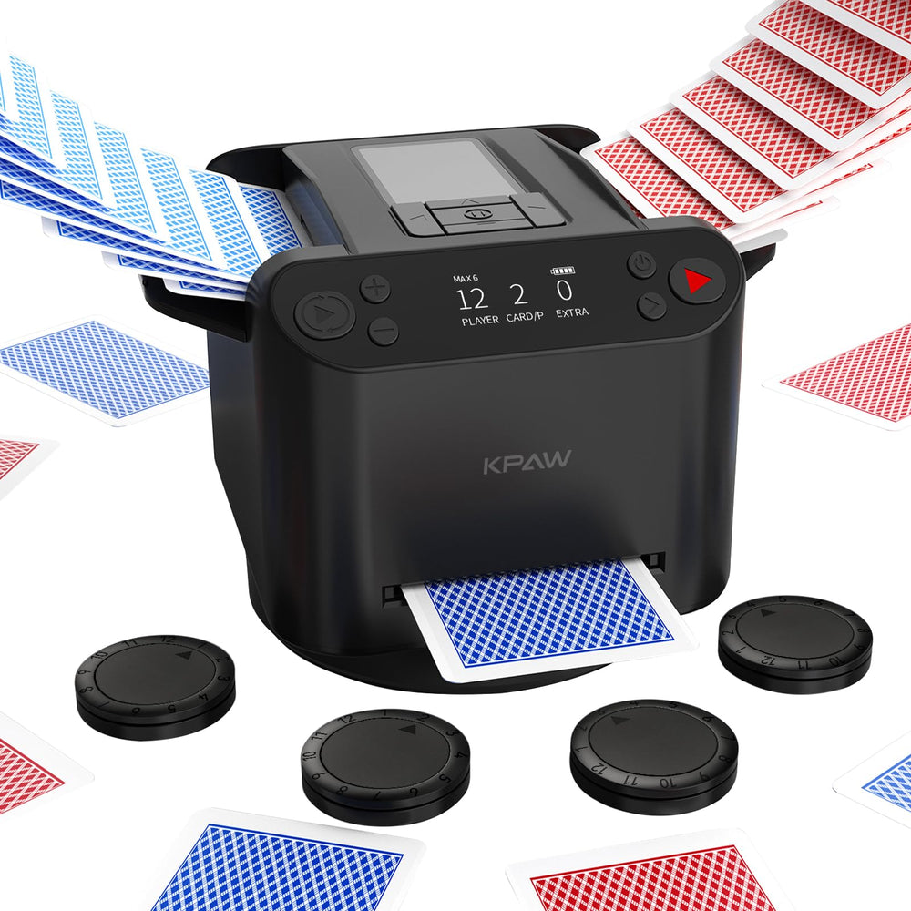 KPAW MAX 6 shuffler-dealer front view enables smooth automatic dealing