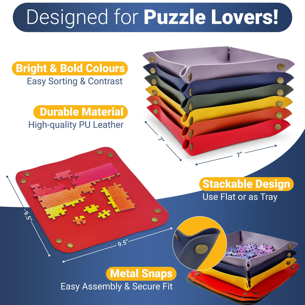 Kraftex sorting trays holding puzzle pieces to maximize capacity during sorting