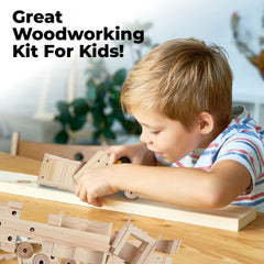 Kraftic woodworking toolkit with screwdriver and screws supports hands on building