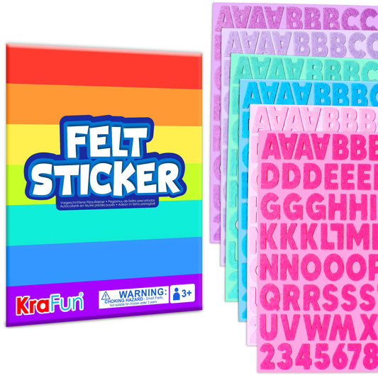KRAFUN 500+ felt stickers mega-pack for creative learning and classroom use.
