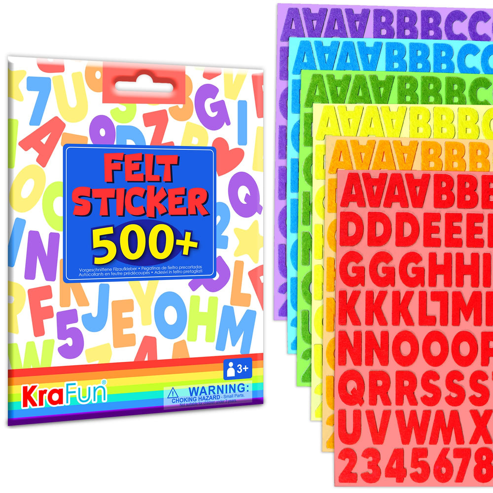 KRAFUN 500+ felt alphabet stickers for early spelling practice