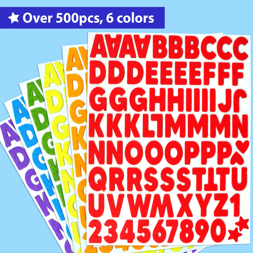 KRAFUN 500+ felt numbers stickers for counting and math readiness
