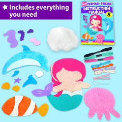 KRAFUN Dolphin doll sewing kit showcases bright plush craft for kids.
